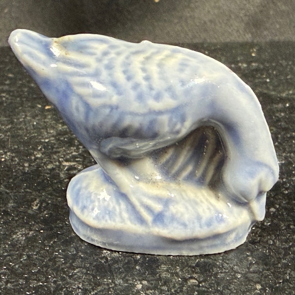 Wade England Goose Whimsie Porcelain Figurine Blue Ceramic Miniature Made in UK